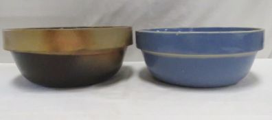 Brown Malcomb & Other Blue Stoneware 10.5