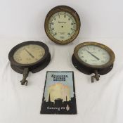 3 - Jas P. Marsh Corp Pressure Gauges, Kewanee