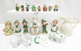 Waterford 4 Leaf Clover, Belleek Creamer & Figures