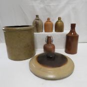 Salt Glaze Crock and Pottery Pieces