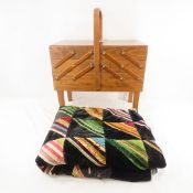 Norwegian Sewing Stand/Case & Quilt