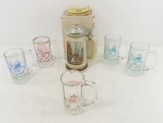 Avon Shipbuilder & 5 MN 25K Race Glass Mugs