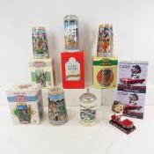 5 Sports Steins & 2 MN Twins Bobbleheads