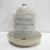 1qt Red Wing Stoneware Bell Poultry Fount & Feeder