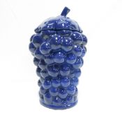 Cobalt Gypsy Trail Hostess Ware Grapes Cookie Jar