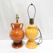 2 Art Pottery Lamps- no shades, work