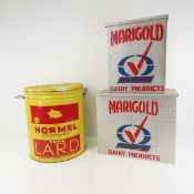 Hormel Lard Can & 2 Marigold Milk Coolers