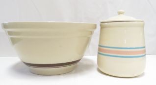 McCoy Banded Bowl and Cookie Jar