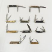 10 Vintage Pocket Knives, several have been ground