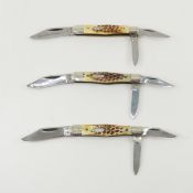 3 Case XX 5383 Stag Whittler Knives
