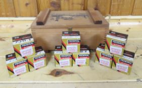 Wood Ammunition Box & 220 rds Federal .28 Gauge