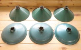 6 Green Industrial Pendant Light Shades