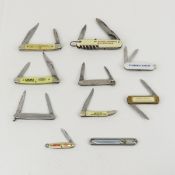 10 Advertising Knives with 2 Case Wall Drug