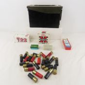 12 GA and .22 Ammo in Metal Ammo Box