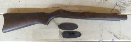 Wood Rifle or Shotgun Stock with 2 Butt Plates