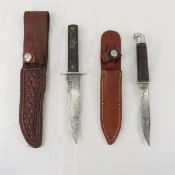 2 Vintage WEST-CUT Hunting Knives with sheaths