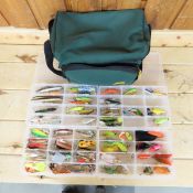 Soft Fishing Tackle Box with Dardevil's, Rapala's