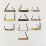 10 Vintage Small pocket knives & Cowboy toothpicks