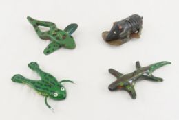 Mouse, Lizard & 2 Frog Fishing Decoys- 2 signed