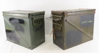 2 Metal Military Ammo Cans