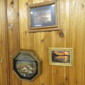 2 Terry Redlin framed plates & 1 print