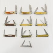 10 Vintage Schrade Pocket Knives