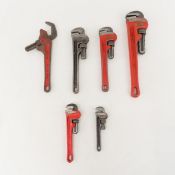 6 Vintage Ridgid pipe wrenches