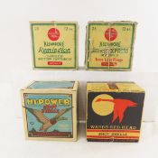 4 Vintage 12ga ammo boxes, 3 full, 1 partial