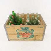 Canada Dry crate with vintage pop bottles