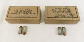 2 Boxes of 50 rds .45M 1911 Pistol Ball Ammo