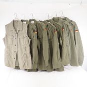 6 West German Military Shirts & 1 Vest
