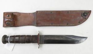 WWII USMC Ka-Bar Fighting Knife & Sheath Olean NY
