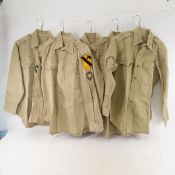 5 Vietnam Era US Army Khaki Shirts with Insignia