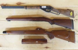 2 Unmarked Rifle Stocks & Daisy Model 111 BB Gun