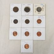 2 1864 2 cent Shield Coins, 1866 Shield Nickel