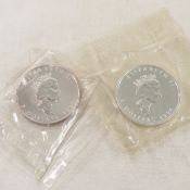 1990 & 1994 Canadian $5 1ozt .99 Fine Silver