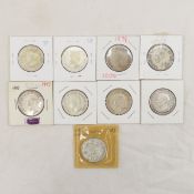 9 Canadian Silver Half Dollars 1937-1952