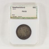 1882 H Newfoundland 50 cent silver PCI FN15