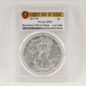 2017 W American Silver Eagle PCGS SP69 Burnished