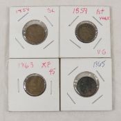 1858 Flying Eagle, 1859, 63 & 65 Indian Head Cents