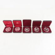 1983,84,87,91,92 Canadian Silver Dollars RCM boxes