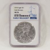 2018 American Silver Eagle NGC MS70 EARLY RELEASES