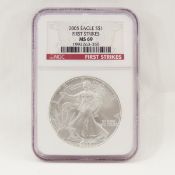 2005 American Silver Eagle NGC MS69 First Strikes