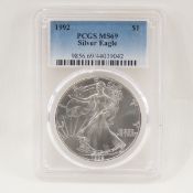 1992 American Silver Eagle PCGS MS69
