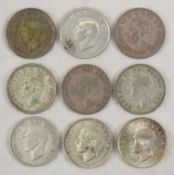 9 1939-1951 Canadian Silver Quarters F-Unc