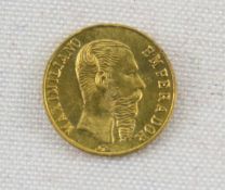 1865 B Mexico Mini Gold 1/50ozt Maximiliano