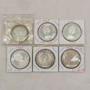6 1939-1967 Canadian Silver Dollars