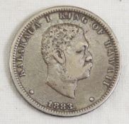 1883 Hawaiian Quarter Dollar