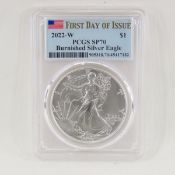 2022 W American Silver Eagle PCGS SP70 Burnished