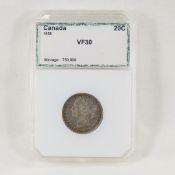 1858 Canadian 20 cent PCI VF30